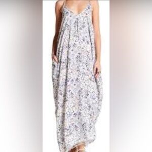 Love Stitch Floral Printed Asymmetrical Maxi Dress